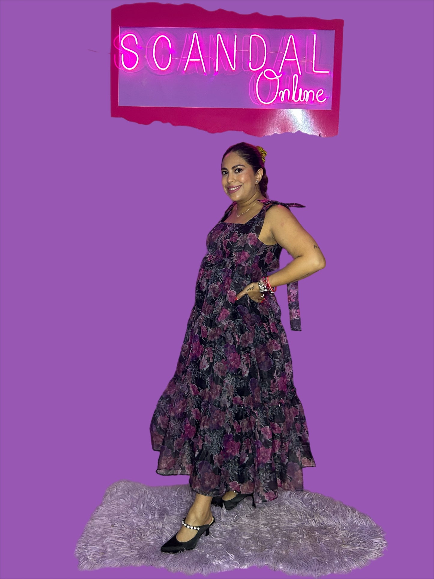 BLACK FLOWER DRESS