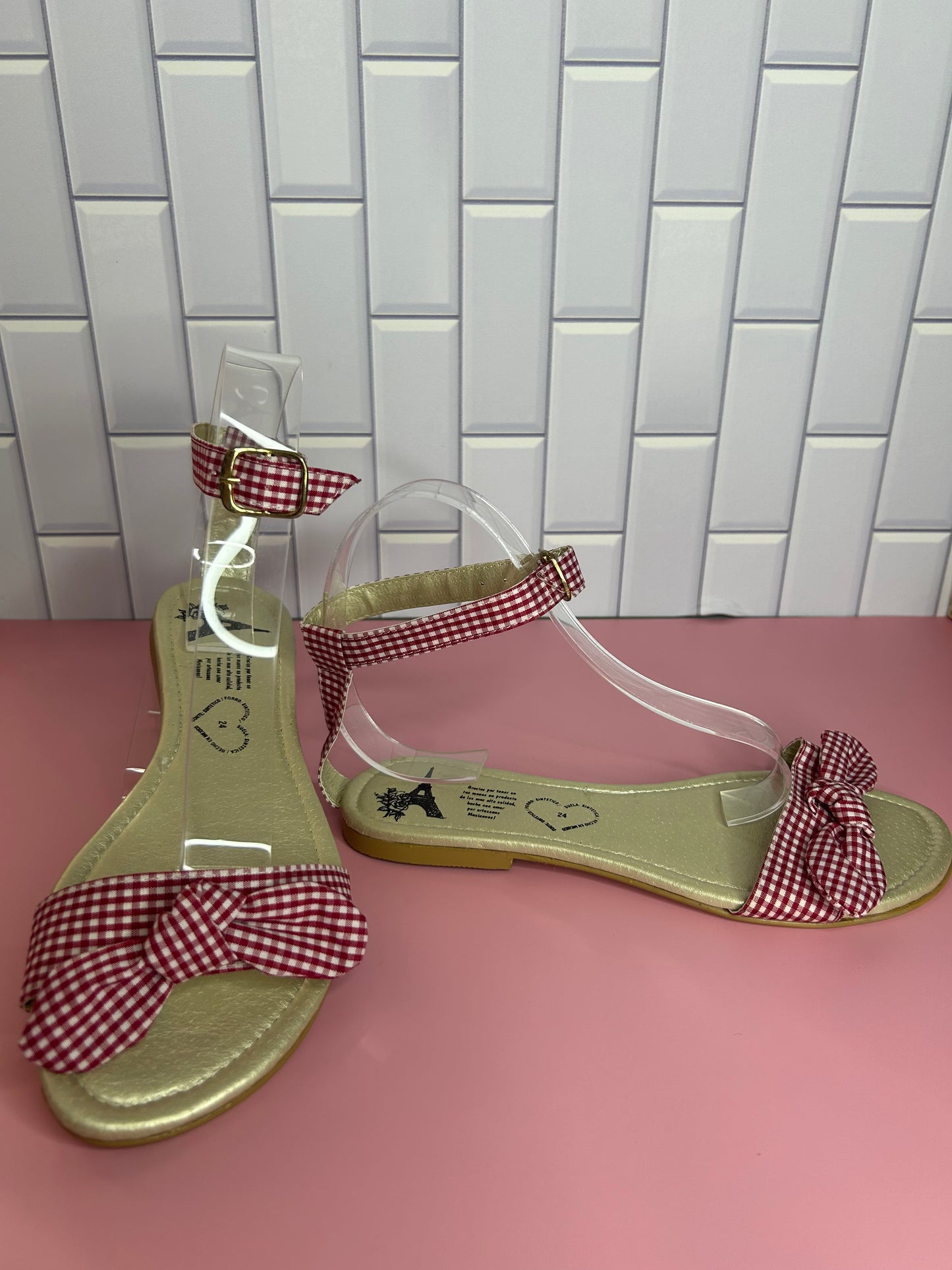 VICHY BOW SANDALS
