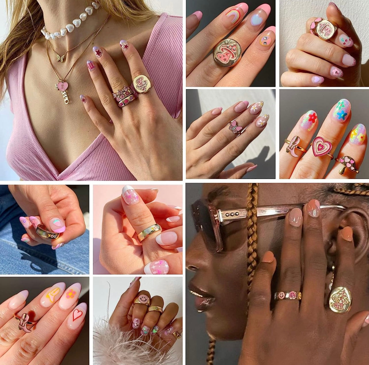 Y2K COLORFUL RINGS