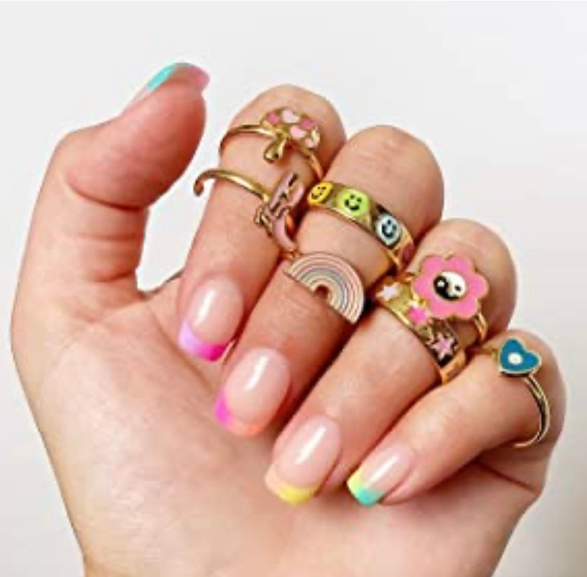 Y2K COLORFUL RINGS