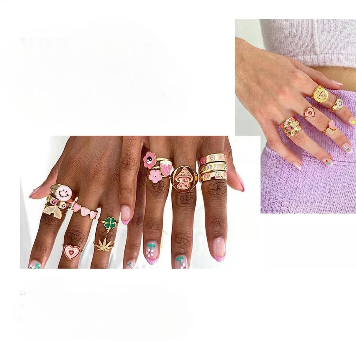Y2K COLORFUL RINGS