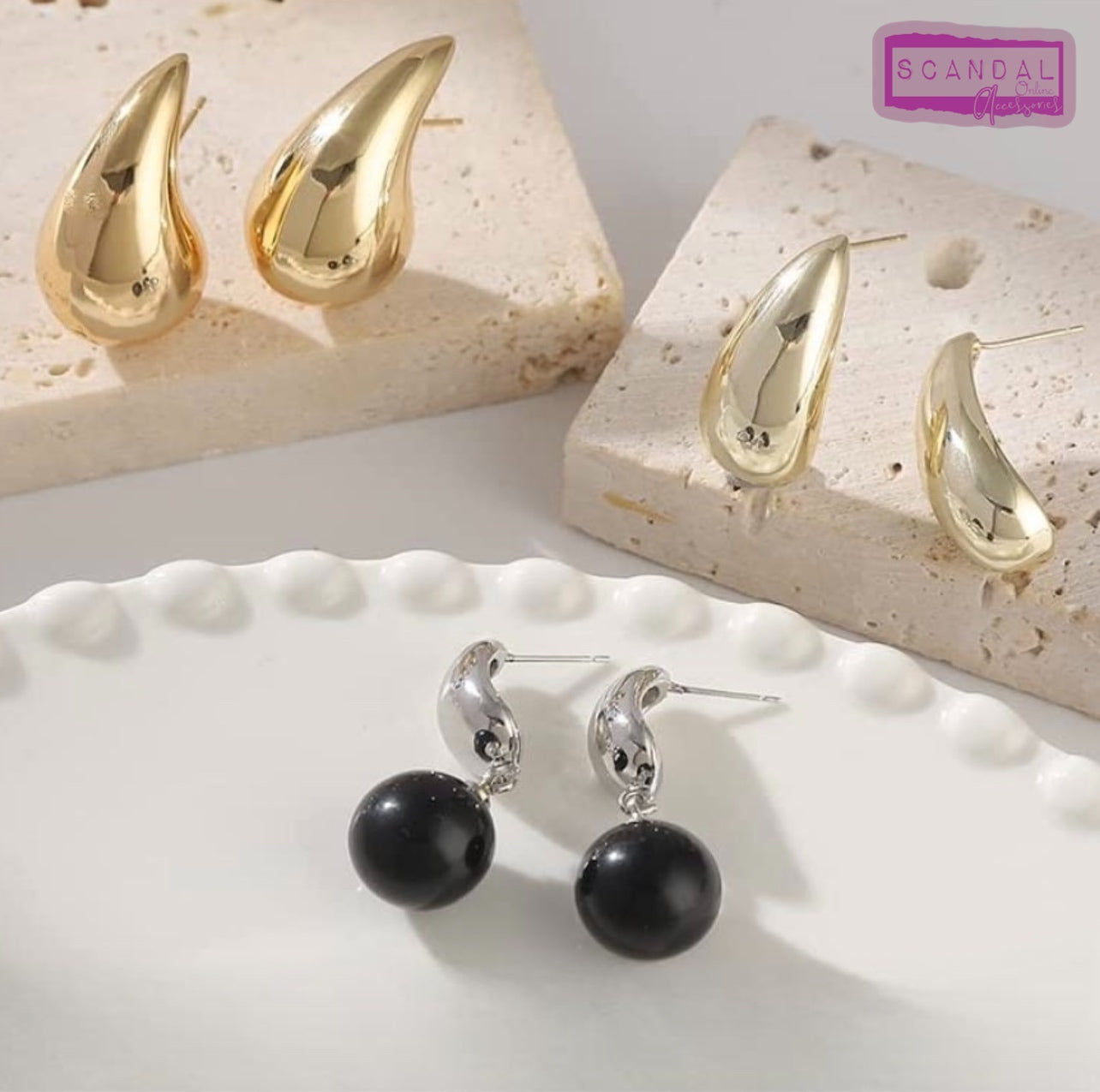 CHUNKY TEARDROP EARRINGS
