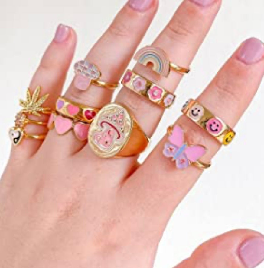 Y2K COLORFUL RINGS