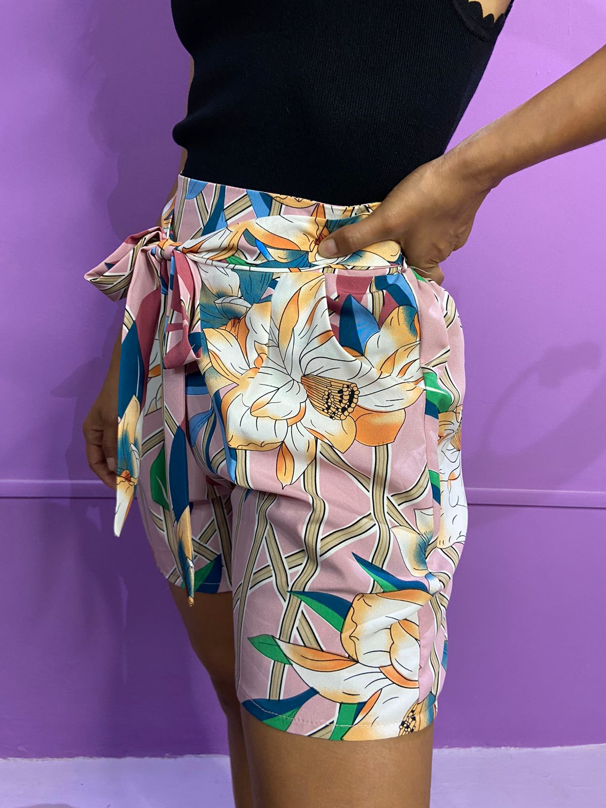 FLOWERS PINK SHORTS