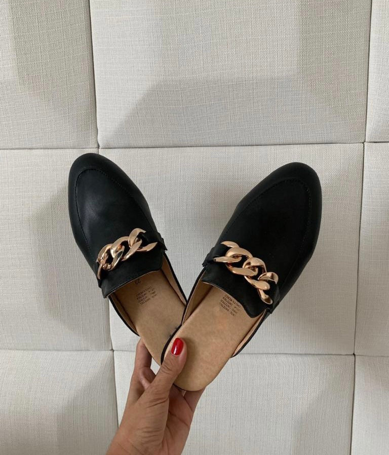 BLACK CHAIN MULES