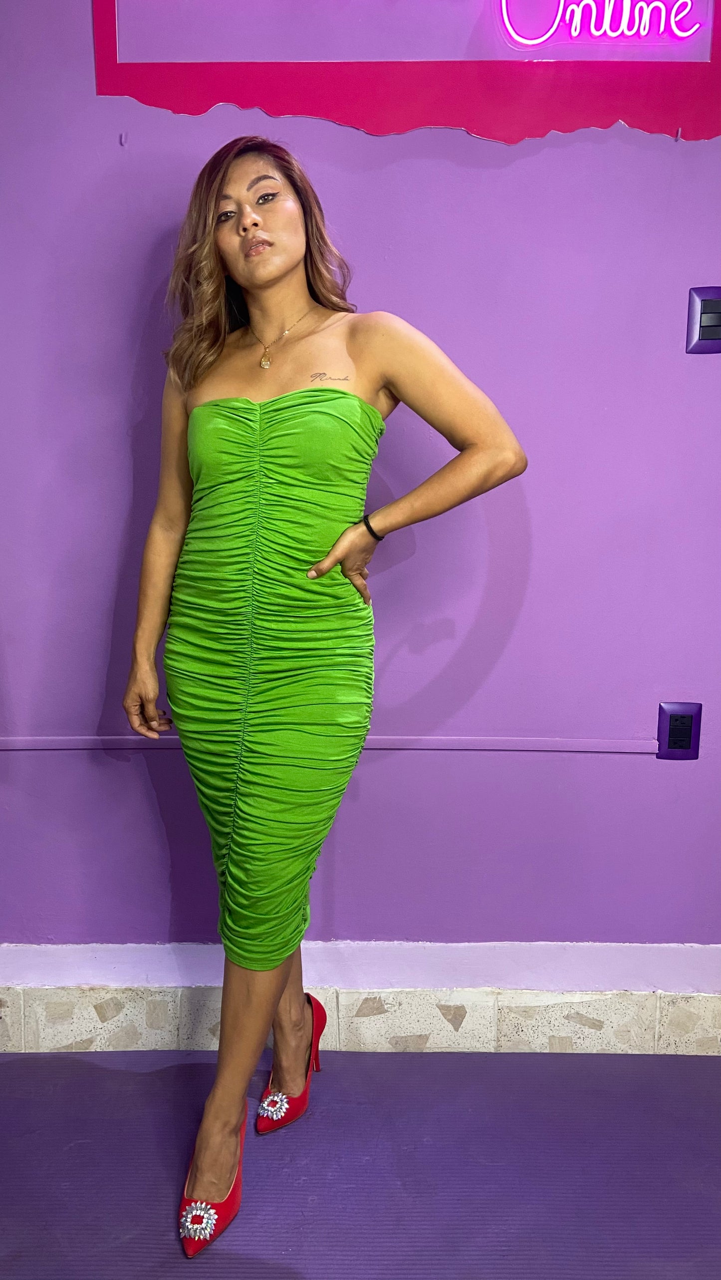 GREEN WORN DRESS⭐️
