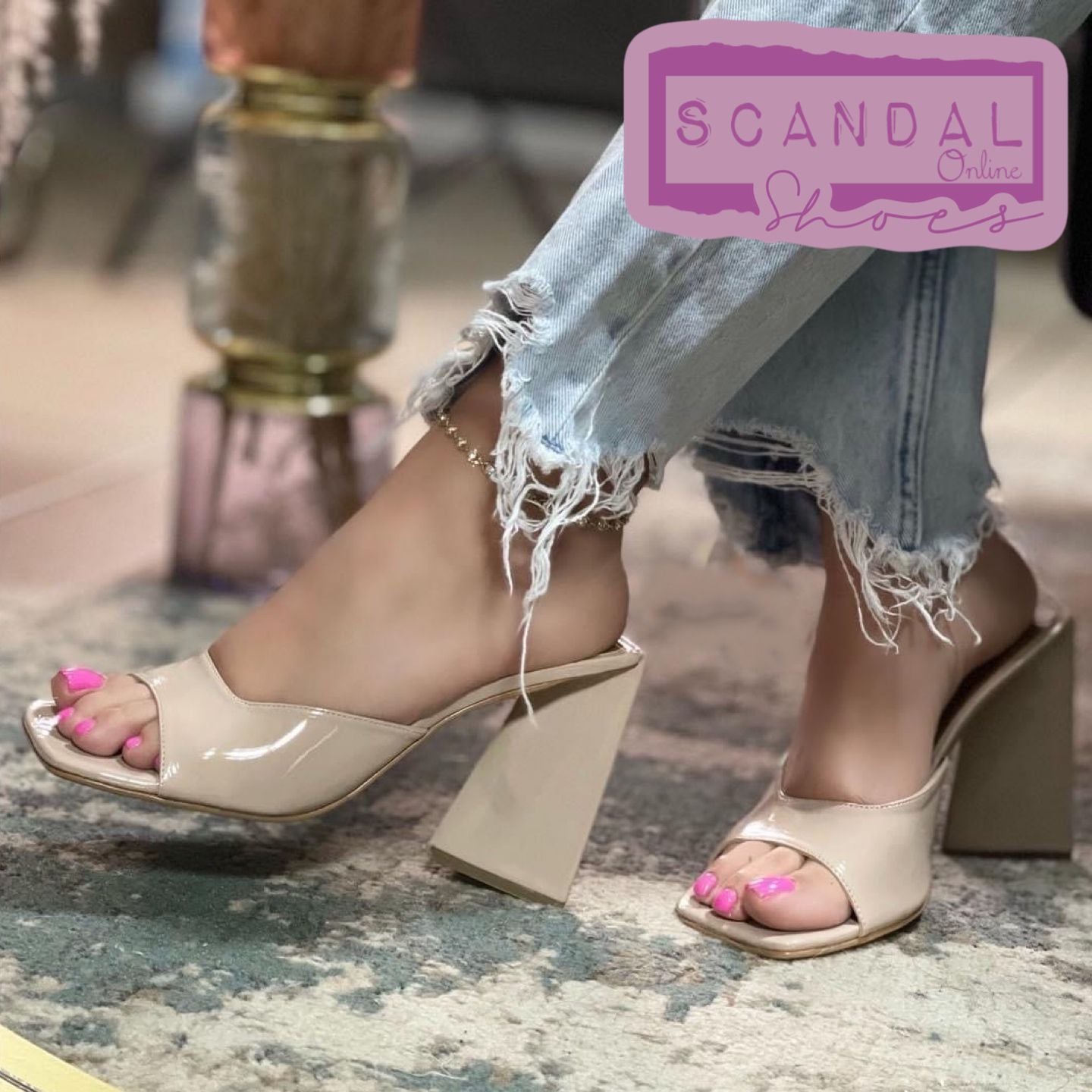 ORANGE FOSFO FOSFO/NUDE HEELS🍊