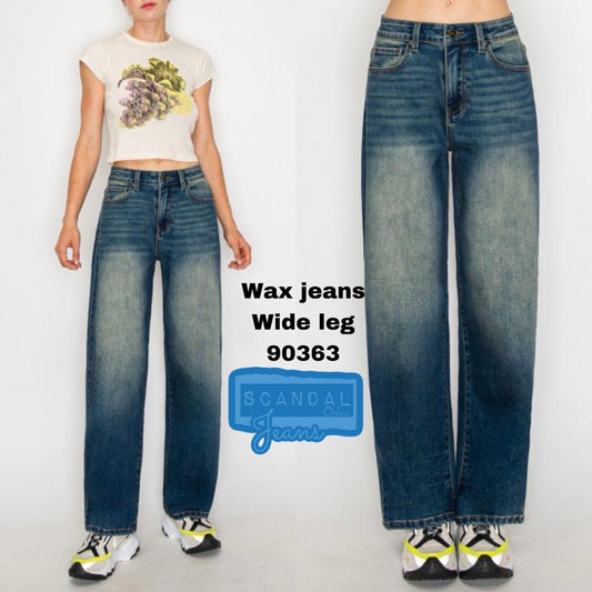 WIDE LEG WAX JEANS