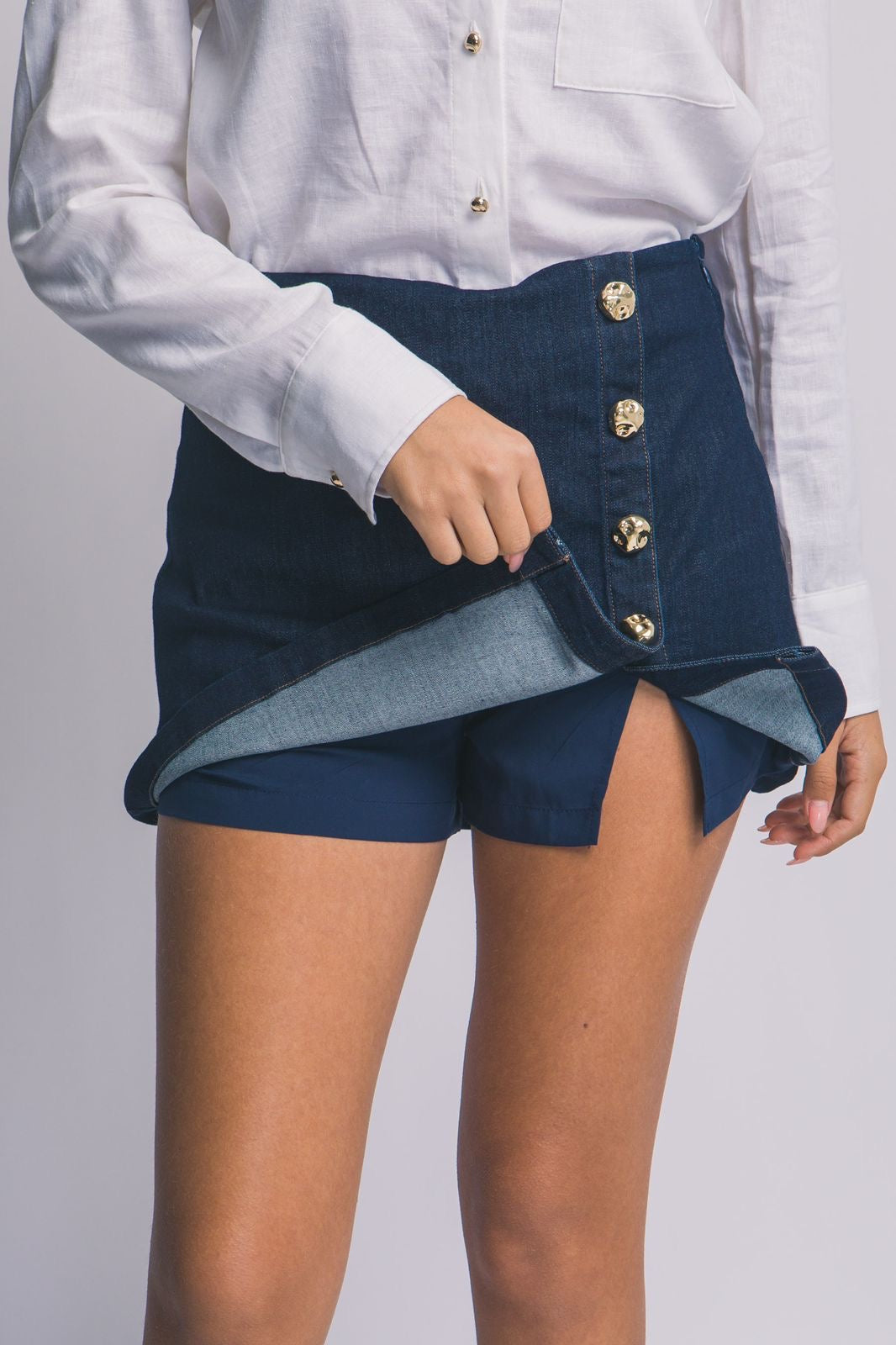 Golden Denim Skort