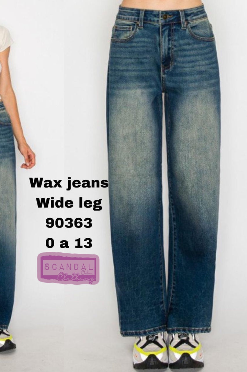 WIDE LEG WAX JEANS