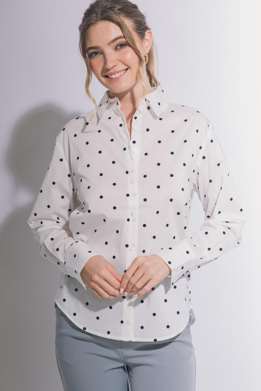 Camisa Polka Dot Parisienne Classic
