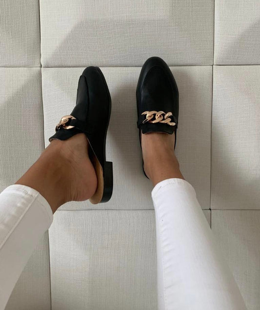 BLACK CHAIN MULES