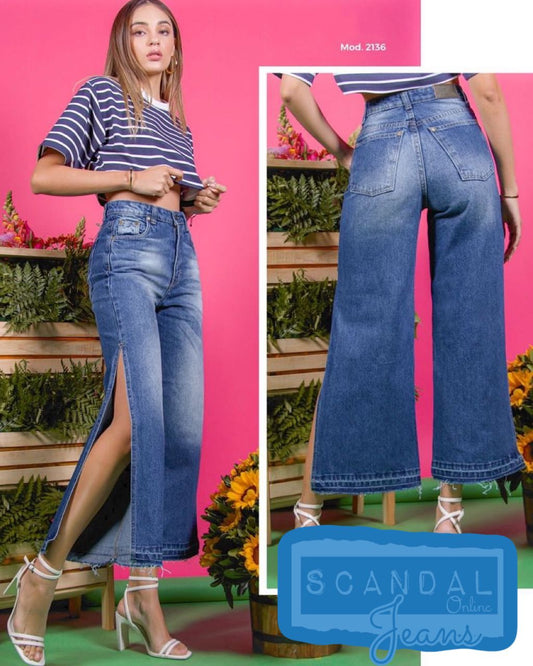 JEANS WIDE LEG CON APERTURA