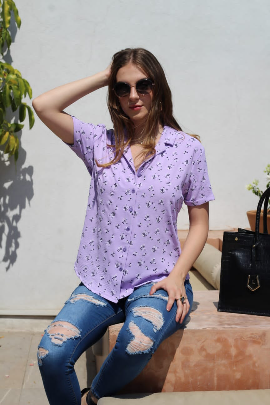 BLUSA LILA TARO FLORES