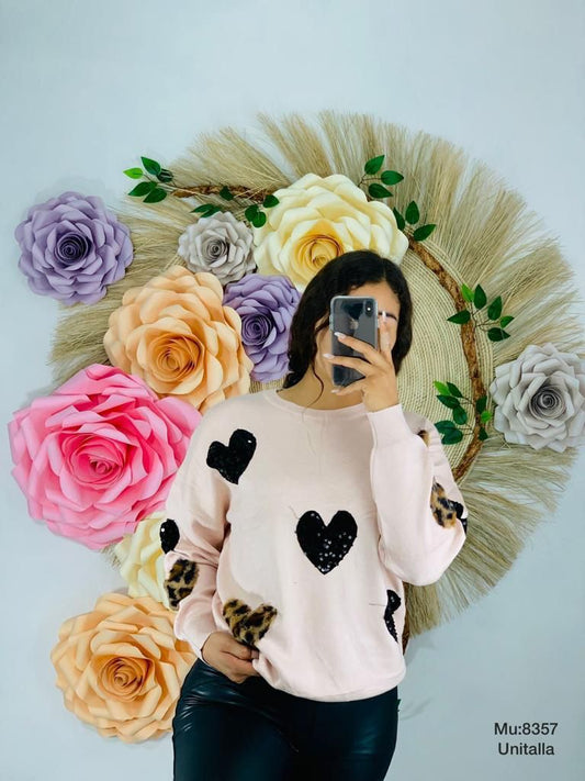 FUZZY HEARTS SWEATER 🖤🤎